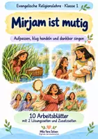 Vorschau - Arbeitsblätter - Mirjam ist mutig | Religion Klasse 1 Arbeitsblätter | Evangelische Religionslehre | 10 Arbeitsblätter als PDF - Deckblatt