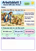Vorschau - Arbeitsblätter - Abigail bringt Frieden | Religion Klasse 1 Arbeitsblätter | Evangelische Religionslehre | 10 Arbeitsblätter als PDF - Seite 1