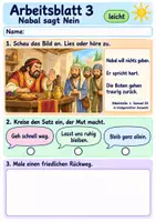 Vorschau - Arbeitsblätter - Abigail bringt Frieden | Religion Klasse 1 Arbeitsblätter | Evangelische Religionslehre | 10 Arbeitsblätter als PDF - Seite 3