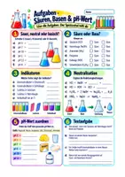 Vorschau - Arbeitsblätter - Säuren, Basen, pH-Wert, Indikatoren - Chemie Sek I Klasse 8-9 - Seite 1