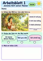 Vorschau - Arbeitsblätter - Jeremia bekommt Mut | Religion Klasse 1 Arbeitsblätter | Evangelische Religionslehre | 10 Arbeitsblätter als PDF - Seite 1