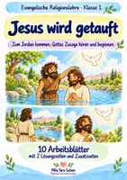 Vorschau - Arbeitsblätter - Jesus wird getauft | Religion Klasse 1 Arbeitsblätter | Evangelische Religionslehre | 10 Arbeitsblätter als PDF - Deckblatt