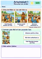 Vorschau - Arbeitsblätter - Jesus wird getauft | Religion Klasse 1 Arbeitsblätter | Evangelische Religionslehre | 10 Arbeitsblätter als PDF - Seite 1
