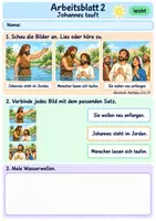 Vorschau - Arbeitsblätter - Jesus wird getauft | Religion Klasse 1 Arbeitsblätter | Evangelische Religionslehre | 10 Arbeitsblätter als PDF - Seite 2