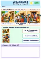 Vorschau - Arbeitsblätter - Vier Freunde bringen einen Mann zu Jesus | Religion Klasse 1 Arbeitsblätter | Evangelische Religionslehre | 10 Arbeitsblätter als PDF - Seite 3