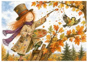 Vista previa - Hojas de trabajo - El otoño está en la escalera: tarjetas ilustradas para trabajar la canción - página 2