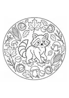 Vista previa - Manualidades / Dibujos para colorear - Mandalas de otoño con animales para colorear - página 3
