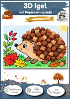 Vorschau - Mal- und Bastelvorlagen - Igel basteln im Herbst | 3D-Igel mit Papierstreifen | Herbst, Kunst, Grundschule; Klasse 1, Klasse 2, Klasse 3, Klasse 4 - Deckblatt