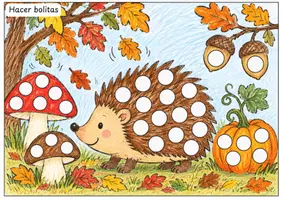 Vista previa - Manualidades / Dibujos para colorear - Láminas de plastilina de otoño para trabajo libre y motricidad fina - página 1