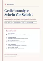 Vorschau - Arbeitsblätter - Gedichtanalyse | Leitfaden, Formulierungshilfen & Übungsgedicht mit Erwartungshorizont | Deutsch - Deckblatt