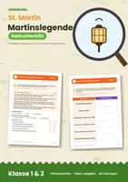 Vorschau - Arbeitsblätter - St. Martin Sachunterricht Klasse 1 und 2 | Arbeitsblätter Legende & Bräuche - Deckblatt