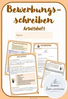 Vorschau - Arbeitsblätter - Bewerbungsschreiben Arbeitsheft - Deckblatt