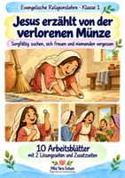Vorschau - Arbeitsblätter - Jesus erzählt von der verlorenen Münze | Religion Klasse 1 Arbeitsblätter | Evangelische Religionslehre | 10 Arbeitsblätter als PDF - Deckblatt