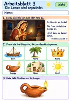 Vorschau - Arbeitsblätter - Jesus erzählt von der verlorenen Münze | Religion Klasse 1 Arbeitsblätter | Evangelische Religionslehre | 10 Arbeitsblätter als PDF - Seite 3