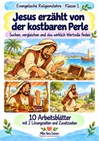 Vorschau - Arbeitsblätter - Jesus erzählt von der kostbaren Perle | Religion Klasse 1 Arbeitsblätter | Evangelische Religionslehre | 10 Arbeitsblätter als PDF - Deckblatt