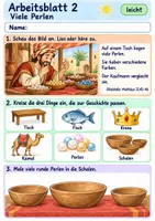 Vorschau - Arbeitsblätter - Jesus erzählt von der kostbaren Perle | Religion Klasse 1 Arbeitsblätter | Evangelische Religionslehre | 10 Arbeitsblätter als PDF - Seite 2
