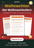 Vorschau - Arbeitsblätter - Weihnachten Lesebegleitheft Klasse 3 und 4 | Geschichte in Kapiteln | mit Lösungen - Deckblatt