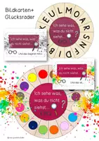 Vorschau - Spiele - Ich sehe was, was du nicht siehst (Anlaut, Endlaut, Farben) Bildkarten + Glücksräder - Deckblatt