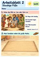 Vorschau - Arbeitsblätter - Jesus wäscht seinen Freunden die Füße | Religion Klasse 1 Arbeitsblätter | Evangelische Religionslehre | 10 Arbeitsblätter als PDF - Seite 2