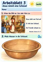 Vorschau - Arbeitsblätter - Jesus wäscht seinen Freunden die Füße | Religion Klasse 1 Arbeitsblätter | Evangelische Religionslehre | 10 Arbeitsblätter als PDF - Seite 3