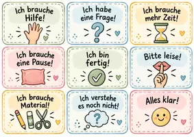 Vorschau - Fördermaterial/Inklusion - Kommunikationskarten für den Unterricht – Ich brauche Hilfe - Deckblatt
