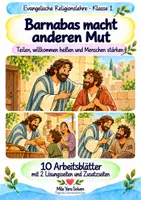 Vorschau - Arbeitsblätter - Barnabas macht anderen Mut | Religion Klasse 1 Arbeitsblätter | Evangelische Religionslehre | 10 Arbeitsblätter als PDF - Deckblatt