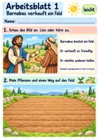 Vorschau - Arbeitsblätter - Barnabas macht anderen Mut | Religion Klasse 1 Arbeitsblätter | Evangelische Religionslehre | 10 Arbeitsblätter als PDF - Seite 1