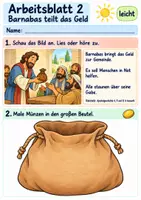 Vorschau - Arbeitsblätter - Barnabas macht anderen Mut | Religion Klasse 1 Arbeitsblätter | Evangelische Religionslehre | 10 Arbeitsblätter als PDF - Seite 2