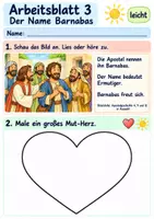 Vorschau - Arbeitsblätter - Barnabas macht anderen Mut | Religion Klasse 1 Arbeitsblätter | Evangelische Religionslehre | 10 Arbeitsblätter als PDF - Seite 3