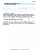 Vorschau - Arbeitsblätter - Die Oktoberrevolution 1917, Geschichte - Seite 1