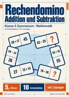 Vorschau - Arbeitsblätter - Rechendomino Addition und Subtraktion Klasse 5 Gymnasium | Mathematik Sekundarstufe I | 10 Arbeitsblätter mit Lösungen als PDF - Deckblatt