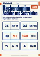 Vorschau - Arbeitsblätter - Rechendomino Addition und Subtraktion Klasse 5 Gymnasium | Mathematik Sekundarstufe I | 10 Arbeitsblätter mit Lösungen als PDF - Seite 2