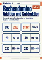 Vorschau - Arbeitsblätter - Rechendomino Addition und Subtraktion Klasse 5 Gymnasium | Mathematik Sekundarstufe I | 10 Arbeitsblätter mit Lösungen als PDF - Seite 3