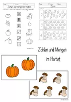 Vorschau - Arbeitsblätter - Zahlen & simultane Mengenerfassung 🍂 mit Herbstmotiven - Deckblatt