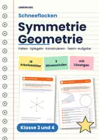 Vorschau - Arbeitsblätter - Mathe Klasse 1 bis 4 Bundle | Geometrie, Formen, Symmetrie, Würfelnetze, Winkel, Umfang - Seite 1