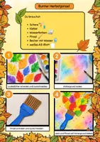 Vorschau - Mal- und Bastelvorlagen - Bunter Herbstpinsel mit Laub - Seite 2