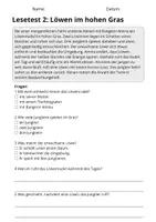 Vorschau - Stundenentwürfe - Lesetest Klasse 3 – Savannentiere | 10 Texte mit Fragen & Lösungen - Seite 3