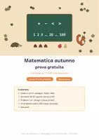 anteprima - Esercizi - Matematica autunno classe prima e seconda gratis - Pagina di copertina