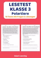 Vorschau - Arbeitsblätter - Lesetest Klasse 3 – Polartiere | 10 Lesetexte mit Fragen & Lösungen - Deckblatt