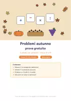 anteprima - Esercizi - Problemi autunno classe terza e quarta gratis: 2 schede - Pagina di copertina