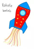 Vorschau - Mal- und Bastelvorlagen - Bastelvorlage Rakete 🚀/ Geburtstagsrakete basteln 🎈 - Seite 1