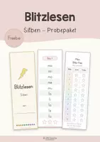 Vorschau - Arbeitsblätter - Freebie: Blitzlesen Silben | Lesefächer | Klasse 1 - Deckblatt