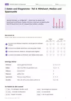 Vorschau - Arbeitsblätter - Mittelwert, Median und Spannweite - Seite 1
