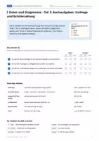 Vorschau - Arbeitsblätter - Daten und Diagramme Sachaufgaben - Seite 1
