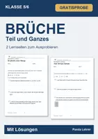Vorschau - Arbeitsblätter - Gratis: Brüche Klasse 5/6 – Teil und Ganzes - Deckblatt