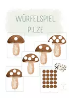 Vorschau - Unterrichtsreihen - Würfelspiel Pilze, mathematisches Legespiel - Deckblatt