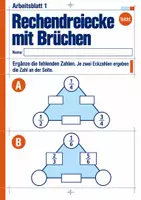 Vorschau - Arbeitsblätter - Rechendreiecke mit Brüchen Klasse 5 Gymnasium | Mathematik Sekundarstufe I | 10 Arbeitsblätter mit Lösungen als PDF - Seite 1