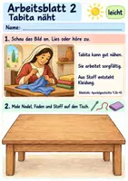Vorschau - Arbeitsblätter - Tabita hilft vielen Menschen | Religion Klasse 1 Arbeitsblätter | Evangelische Religionslehre | 10 Arbeitsblätter als PDF - Seite 2