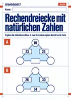 Vorschau - Arbeitsblätter - Rechendreiecke mit natürlichen Zahlen Klasse 5 Gymnasium | Mathematik Sekundarstufe I | 10 Arbeitsblätter mit Lösungen als PDF - Seite 2