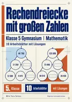 Vorschau - Arbeitsblätter - Rechendreiecke mit großen Zahlen Klasse 5 Gymnasium | Mathematik Sekundarstufe I | 10 Arbeitsblätter mit Lösungen als PDF - Deckblatt